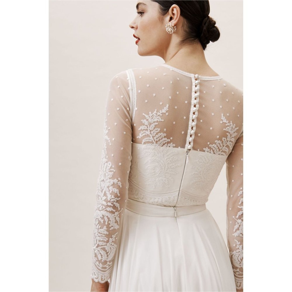 BHLDN Catherine Deane Leanna Bodysuit Size 14 Long sleeve lace wedding - Picture 3 of 9